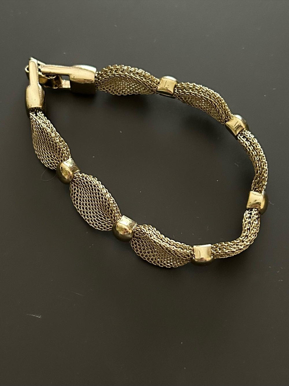 vintage gold mesh bracelet